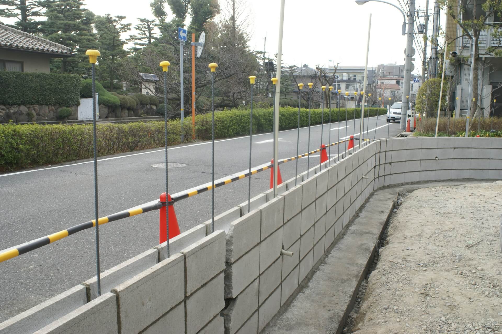 ブロック工事、配筋工事