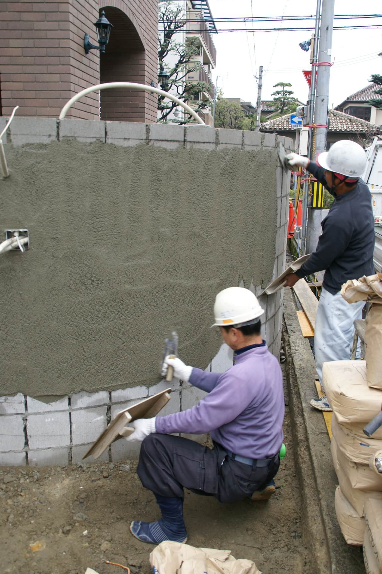 左官工事（下地塗り）